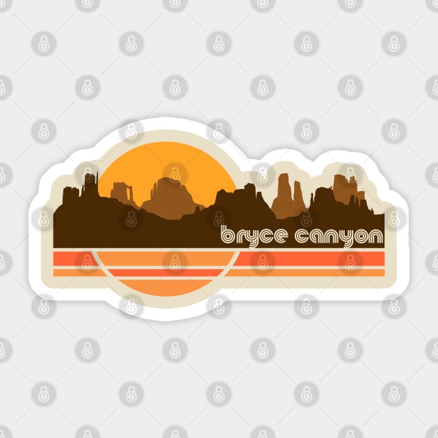 Bryce Canyon 70s Retro Tourist Souvenir Sticker by darklordpug